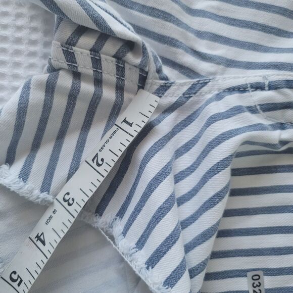 Aeropostale Women's Striped Stretch Denim Blue white Shorts size 0 - Picture 5 of 9